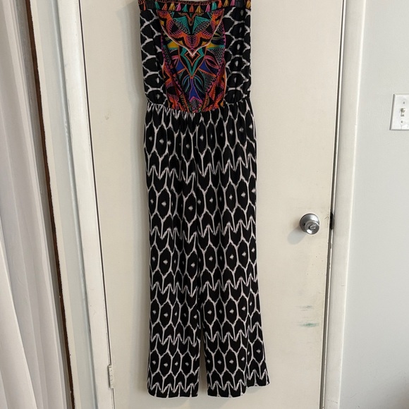 Trina Turk Black Jumpsuit with Multicolor Pattern - Picture 1 of 5